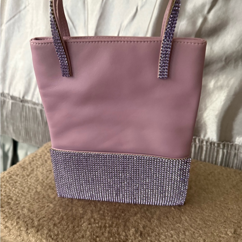 Chic Lavender Mini Bag with Rhinestone Accents